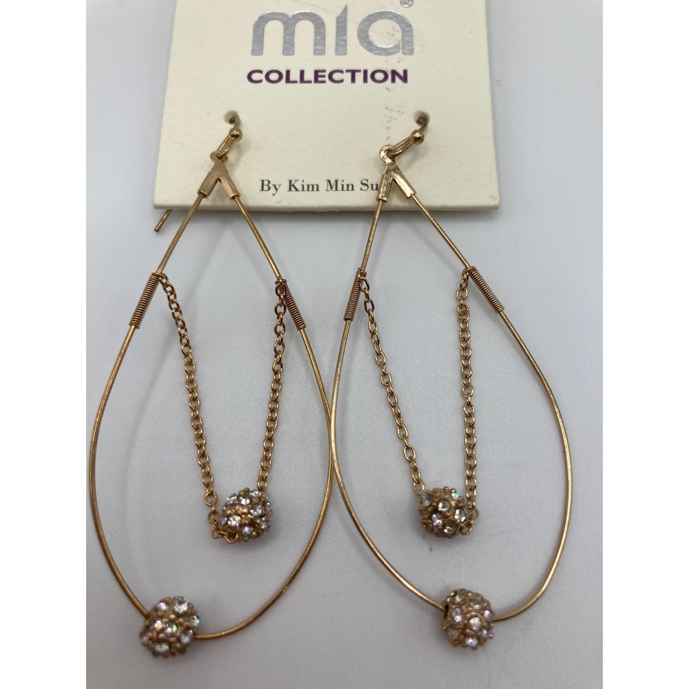 Sparkle ball earrings in teardrop hoop